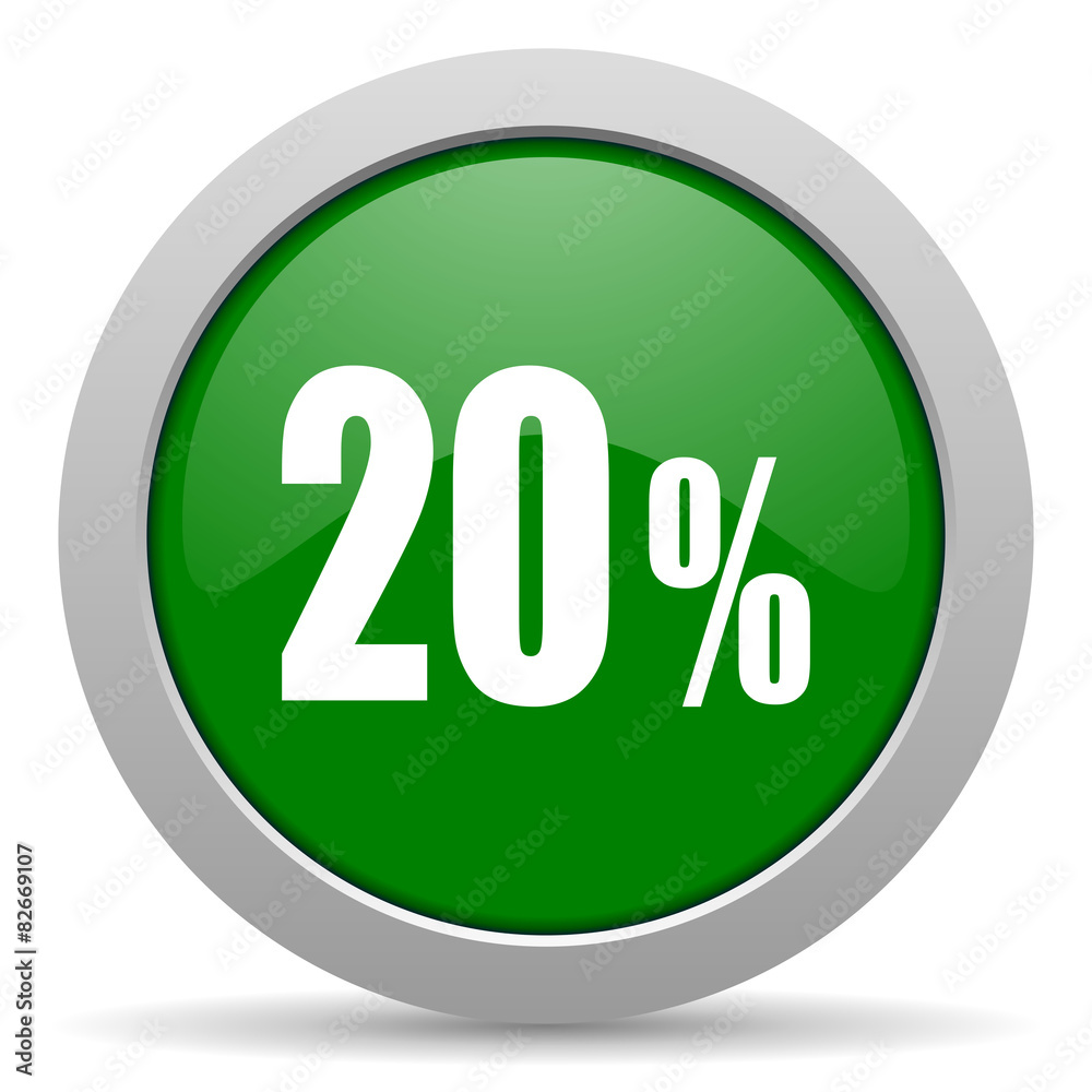 20 percent green glossy web icon 20 percent green glossy web icon