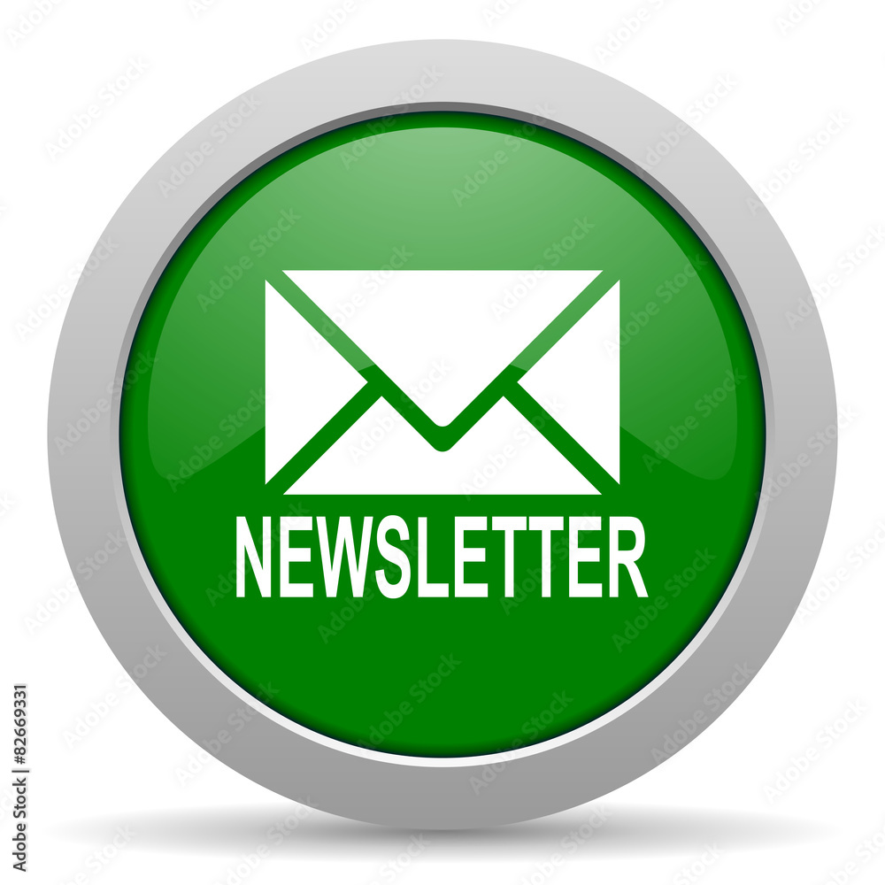 newsletter green glossy web icon newsletter green glossy web icon
