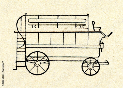 Quadro em tela Horse-drawn omnibus