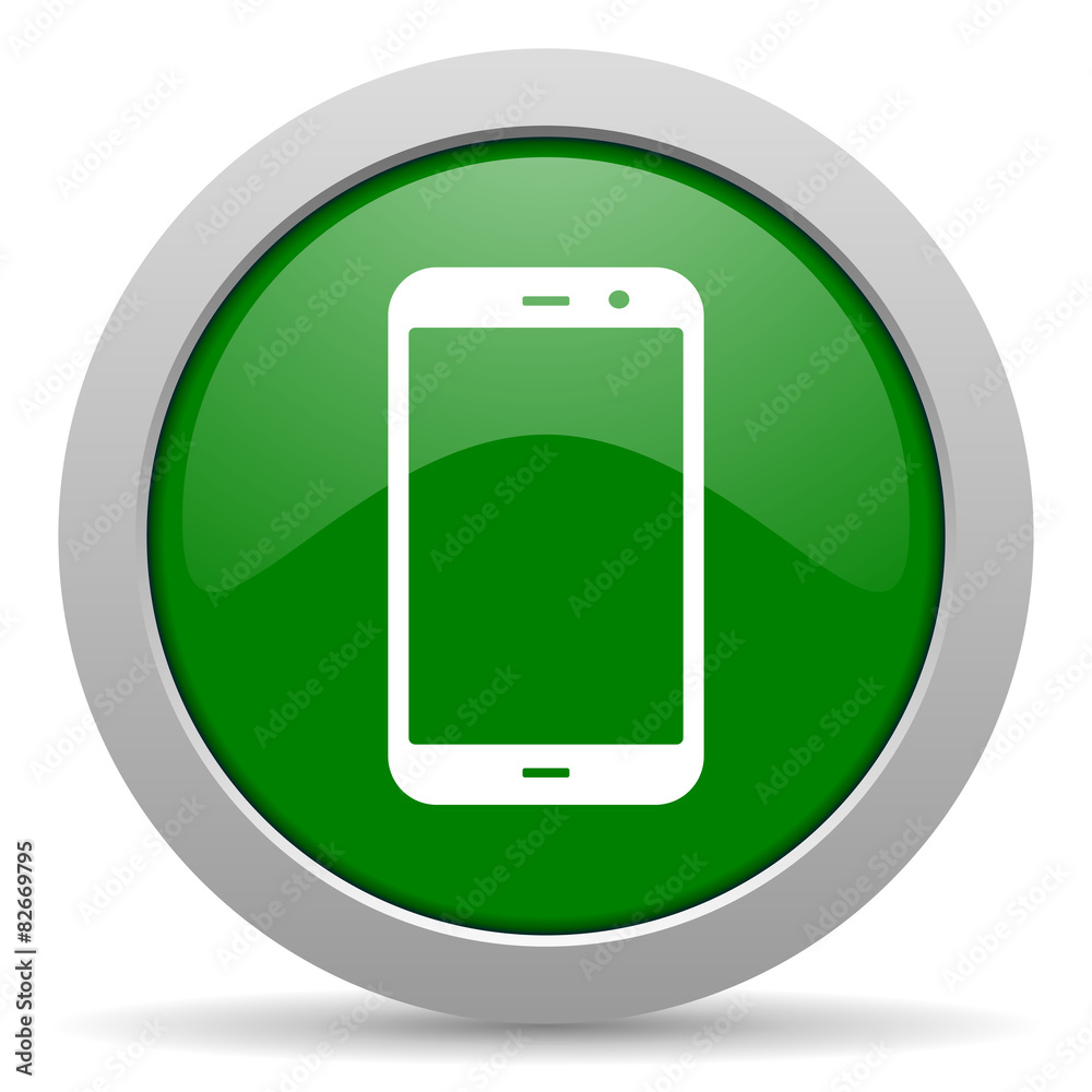 smartphone green glossy web icon smartphone green glossy web icon
