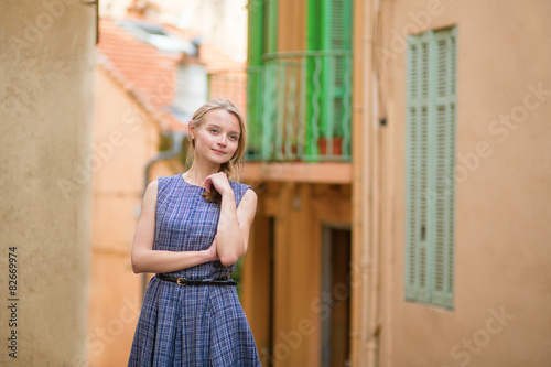 woman on Le Suquet hill in Cannes