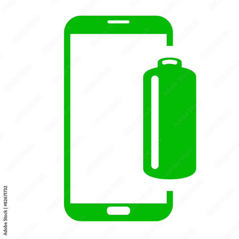 Icono smartphone bateria verde Icono smartphone bateria verde