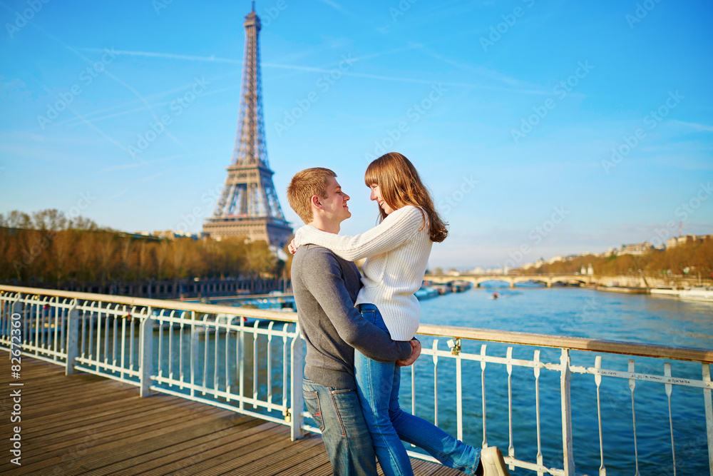 Young romantic couple in Paris