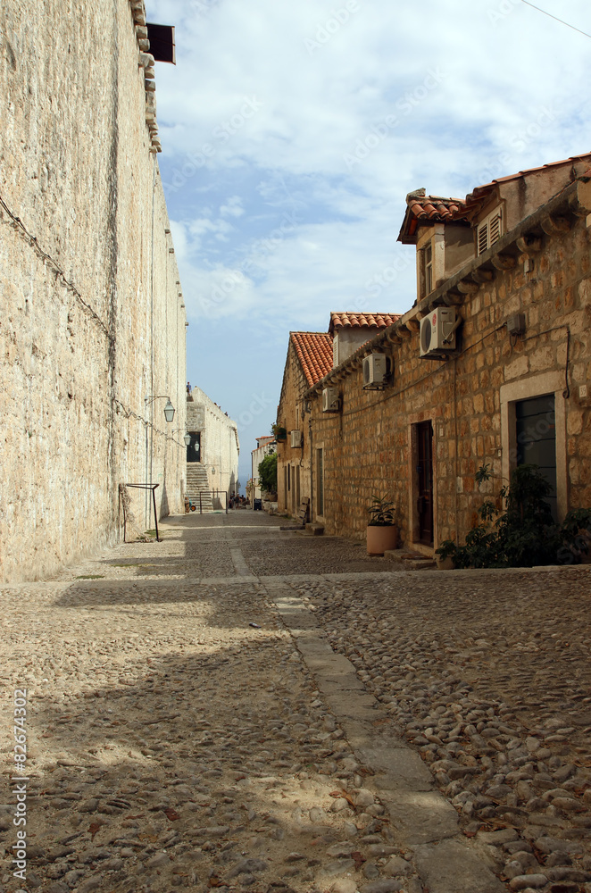 street in the small town Dubrovnik, Croatia