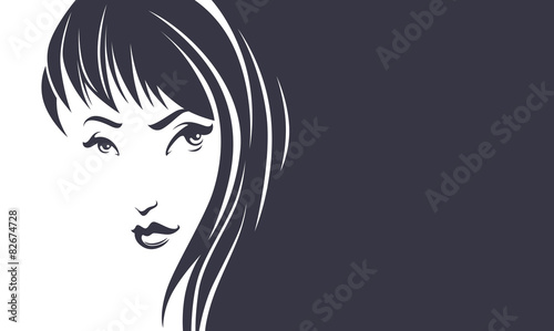 lovely beauty, vector image of girl face with place for your tex