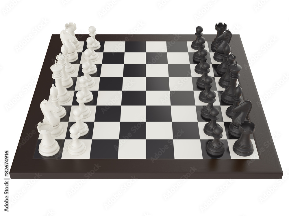 3d illustration of chess on chessboard 3d illustration of chess on chessboard