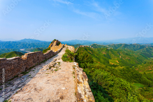 great wall the landmark of china and  beijing