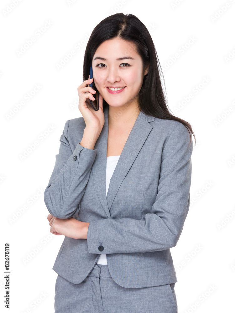 Young businesswoman talk to cellphone Young businesswoman talk to cellphone