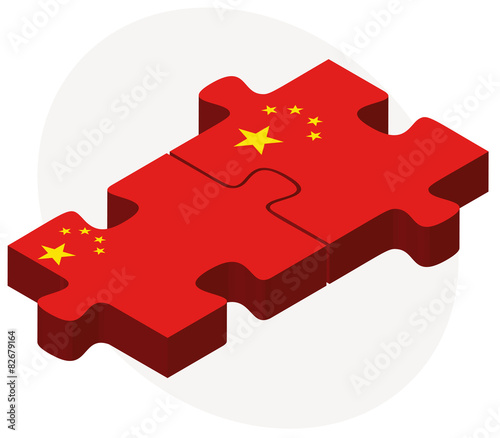 China and China Flags in puzzle