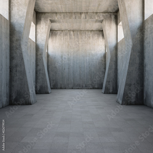 Obraz w ramie Concrete corridor