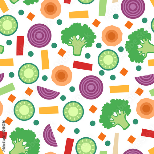 Seamless vector pattern with vegetable.