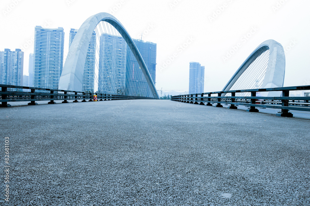Fototapeta premium empty fast road on bridge