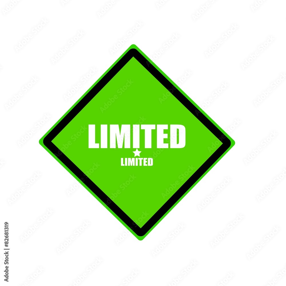 Limited white stamp text on green background Limited white stamp text on green background