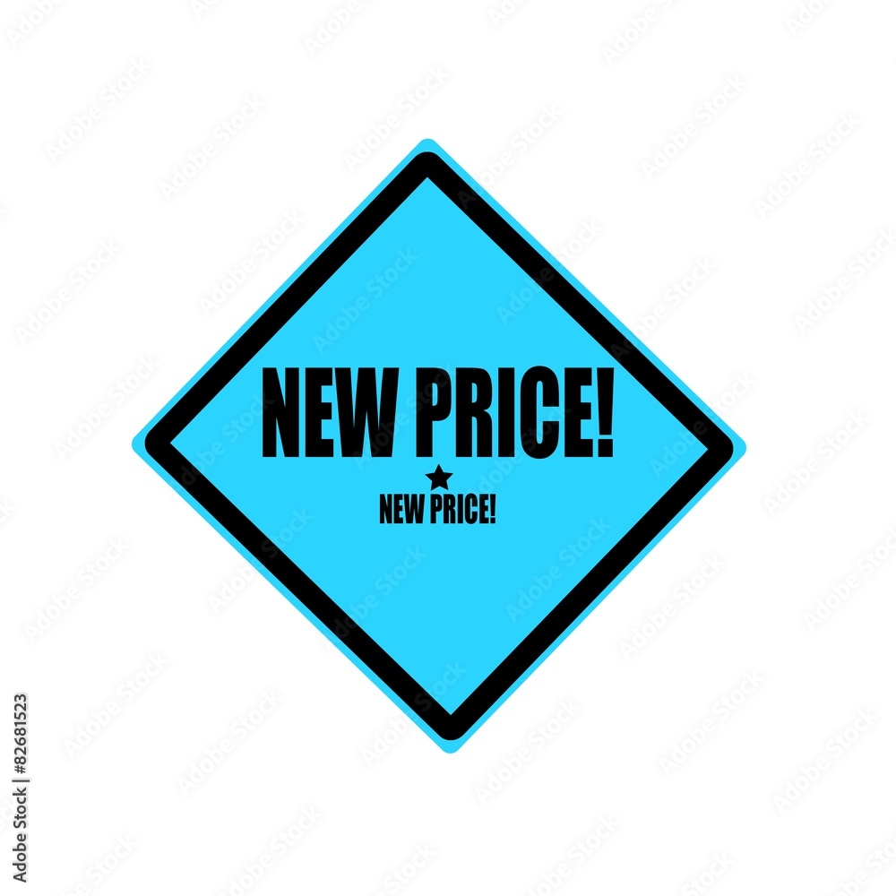 New price black stamp text on blue background New price black stamp text on blue background