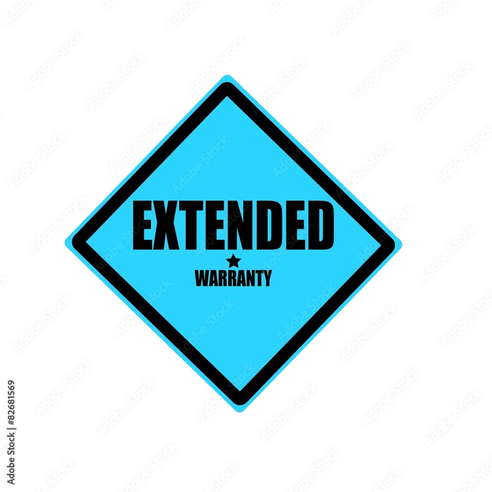 EXTENDED WARRANTY black stamp text on blue background EXTENDED WARRANTY black stamp text on blue background