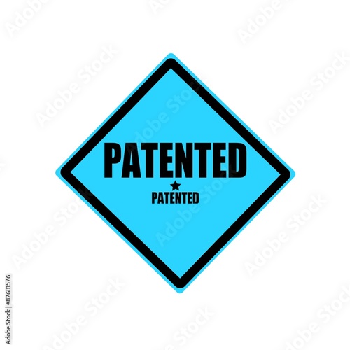 Free Download Patented  black stamp text on blue background - GFXLoad