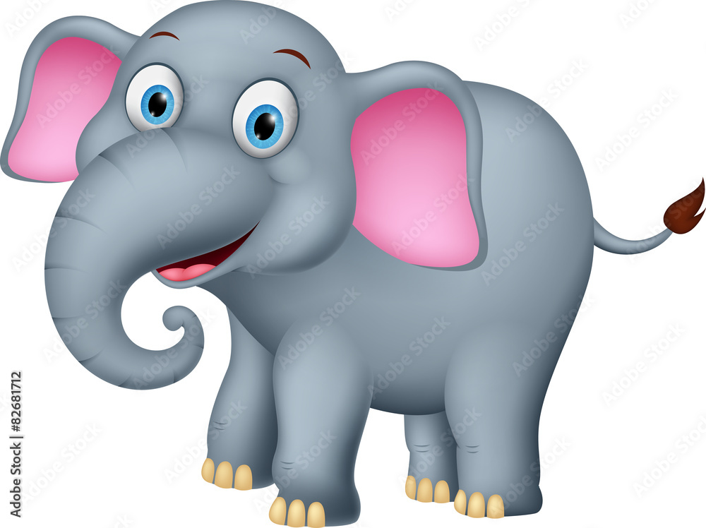 Fototapeta premium Happy elephant cartoon 