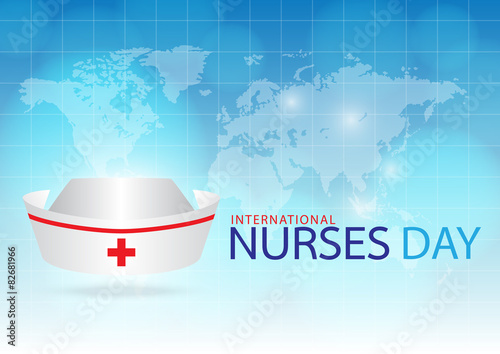 generated image nurse cap on blue background.