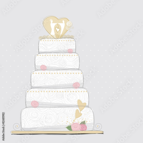 Vector wedding cake design