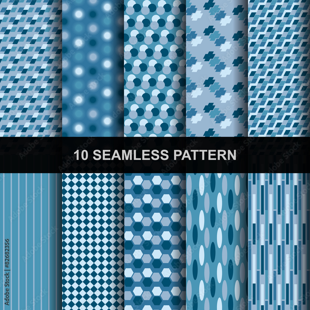 10 blue different vector seamless patterns 10 blue different vector seamless patterns