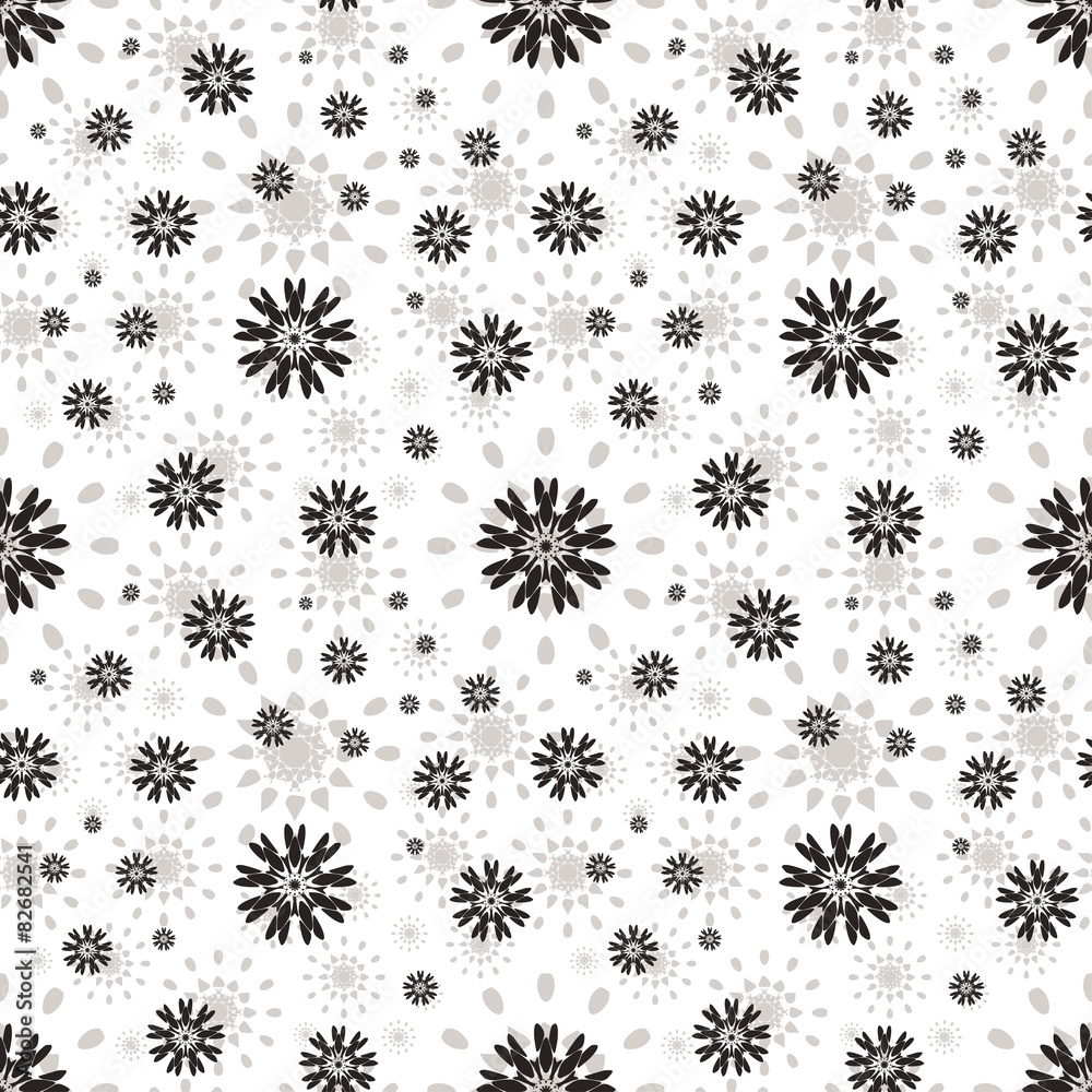 Seamless pattern with abstract flowers. Repeating modern stylish