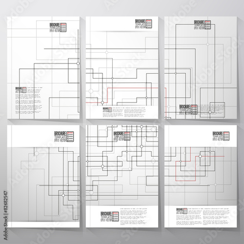 Technical construction with connected lines and dots.  Brochure