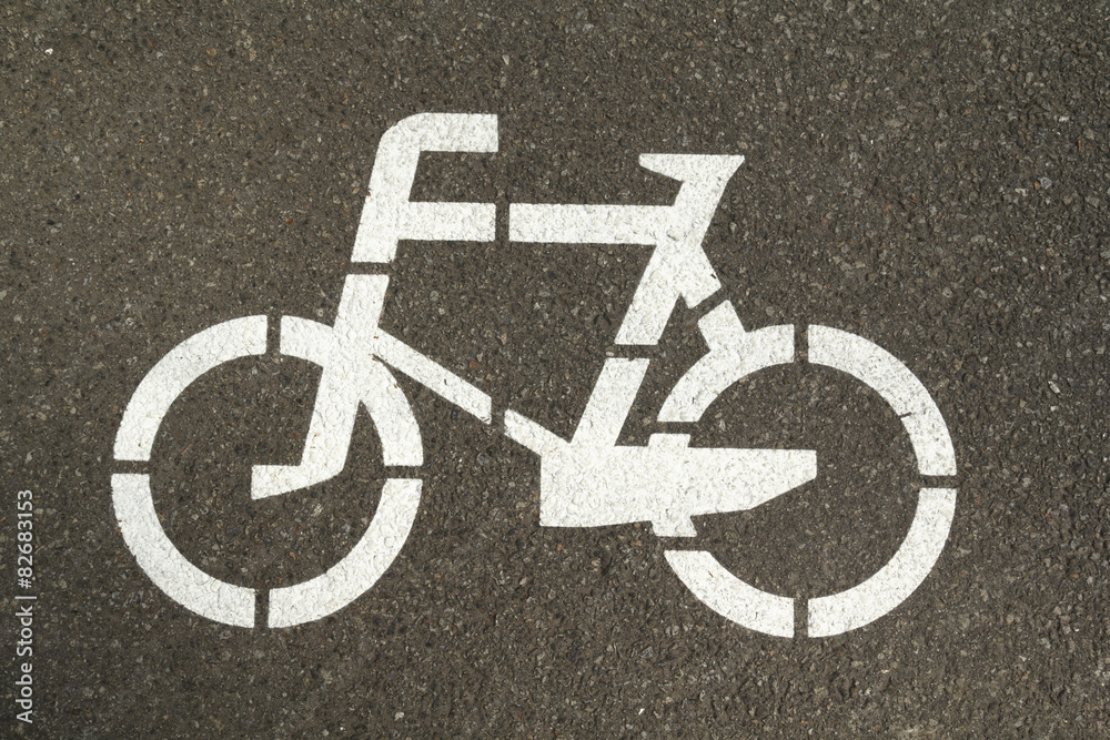 Sign on a bike lane Sign on a bike lane