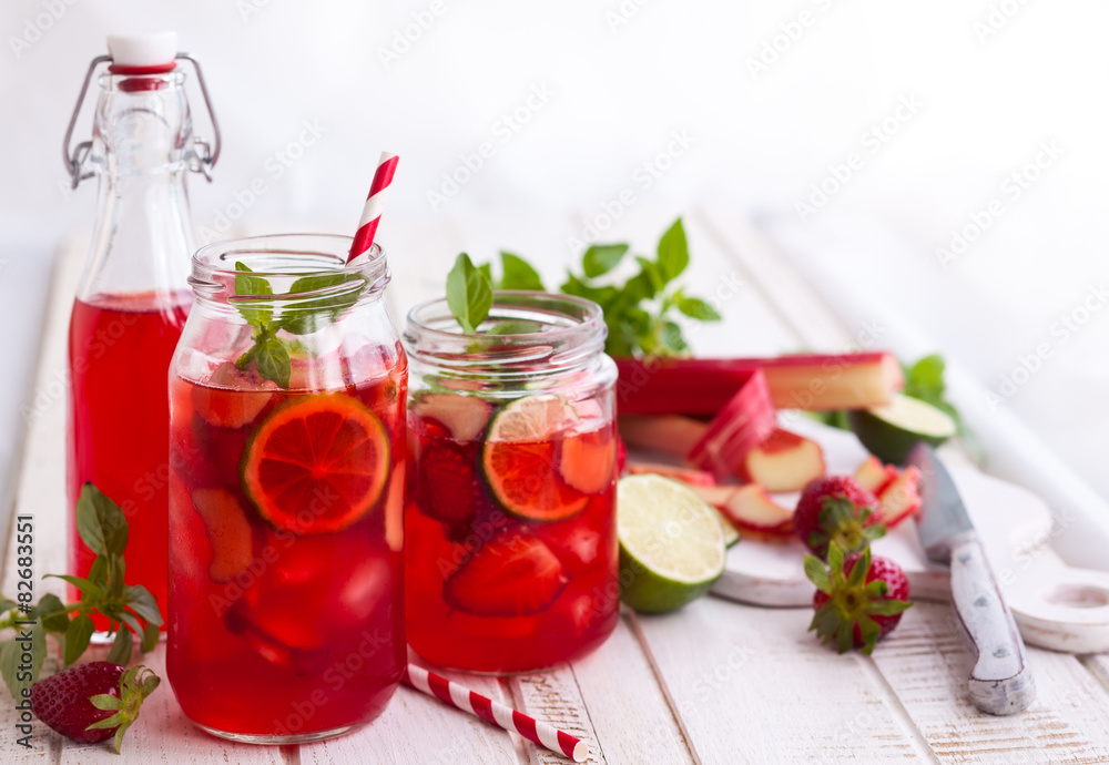 strawberry,lime and rhubarb lemonade strawberry,lime and rhubarb lemonade