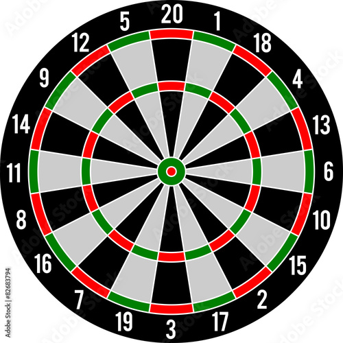 Darts target red & green, vector illustration