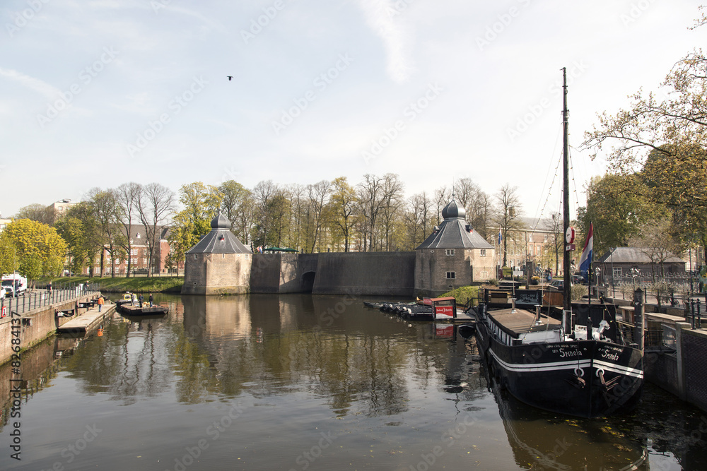 old defense buildings in front of military academy in Breda