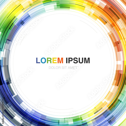 Colorful Background with Circle Shape in Center. Vector Template