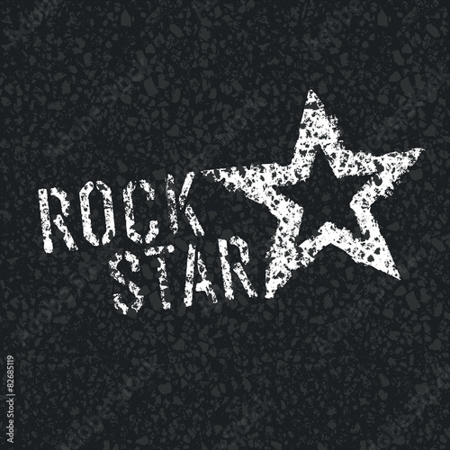 Rock Star Symbol on Asphalt Texture