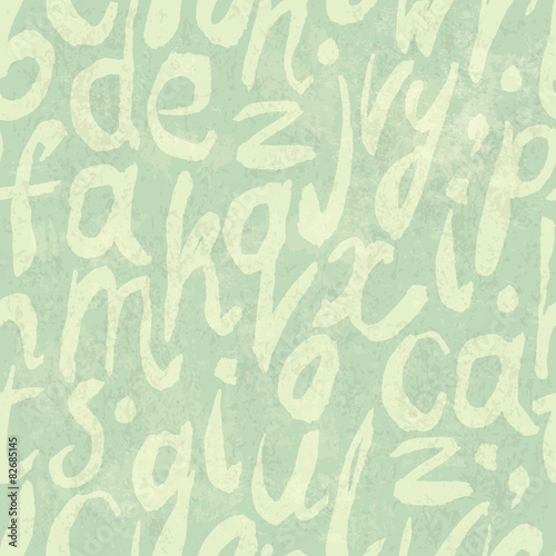 Seamless Alphabet Pattern with Grunge Textured Background.