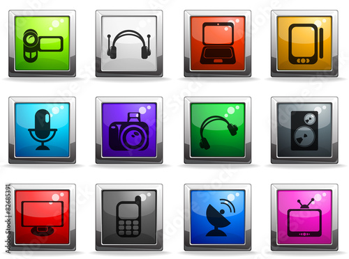vector media icon set