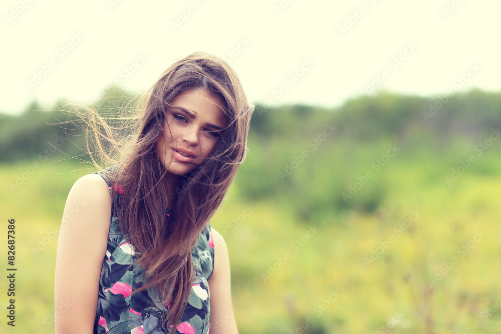 Portrait of young beautiful woman outdoors Portrait of young beautiful woman outdoors