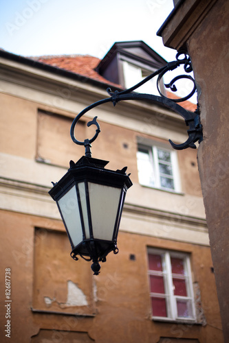 Old lantern in Warsaw, Poland