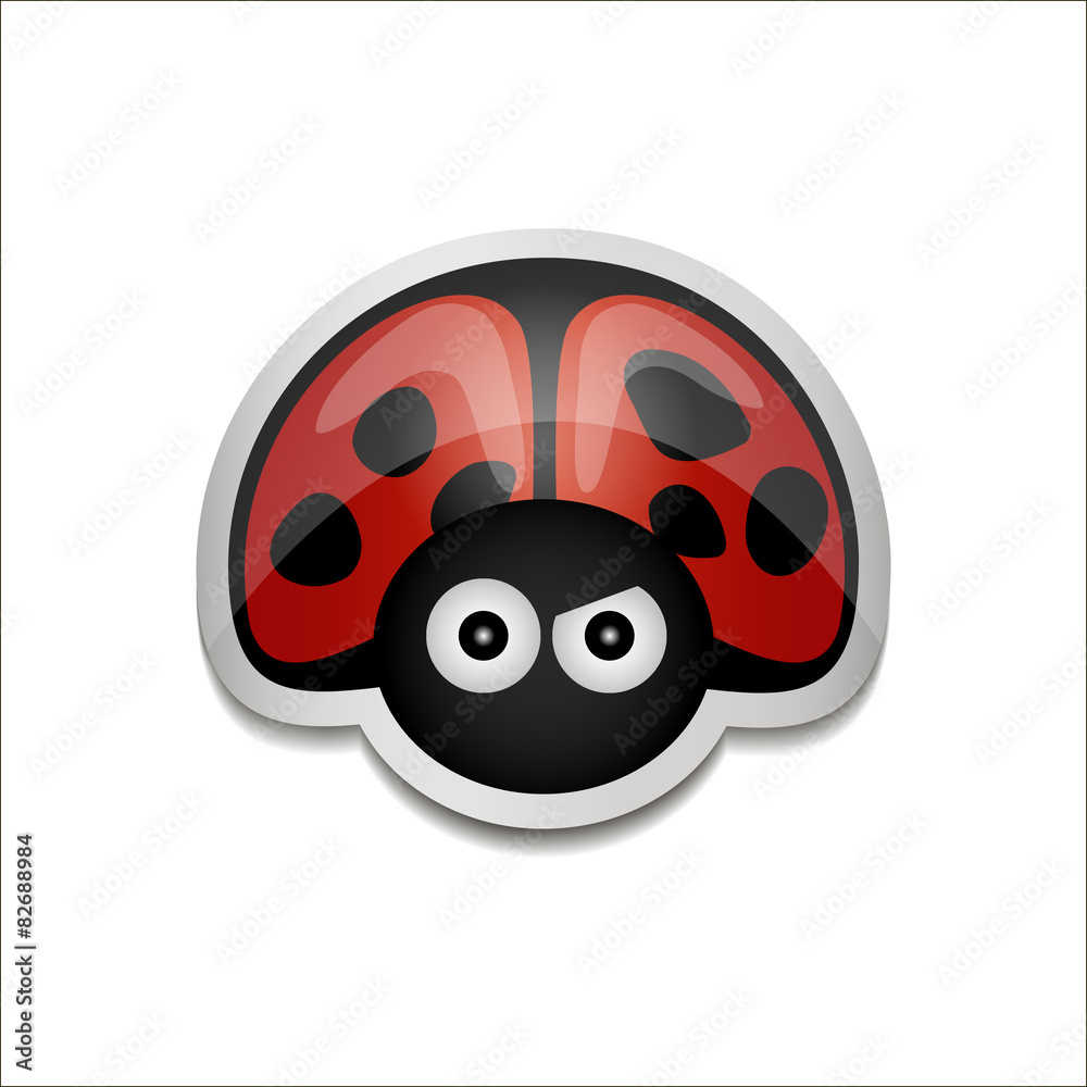 Naklejka premium Ladybird angry isolated on white