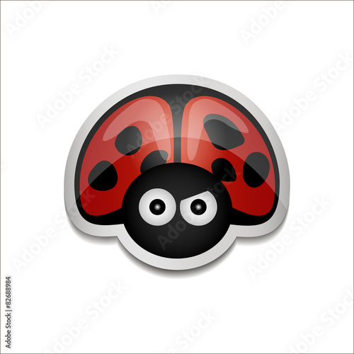 Ladybird angry isolated on white
