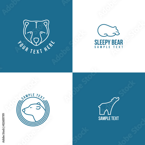 Line Art Badge or Logo Template. Thin Line Design