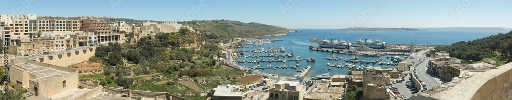 MGARR, MALTA - APRIL 14, 2015: Panorama view on Mgarr port with