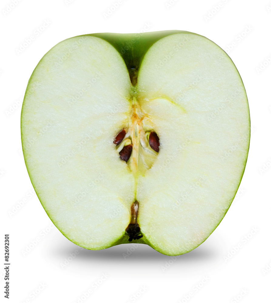 Half apple, isolated on white background Half apple, isolated on white background