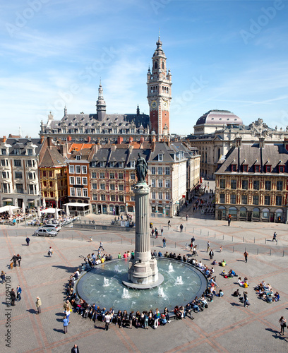 View of the Main Square of Lille, France  photo