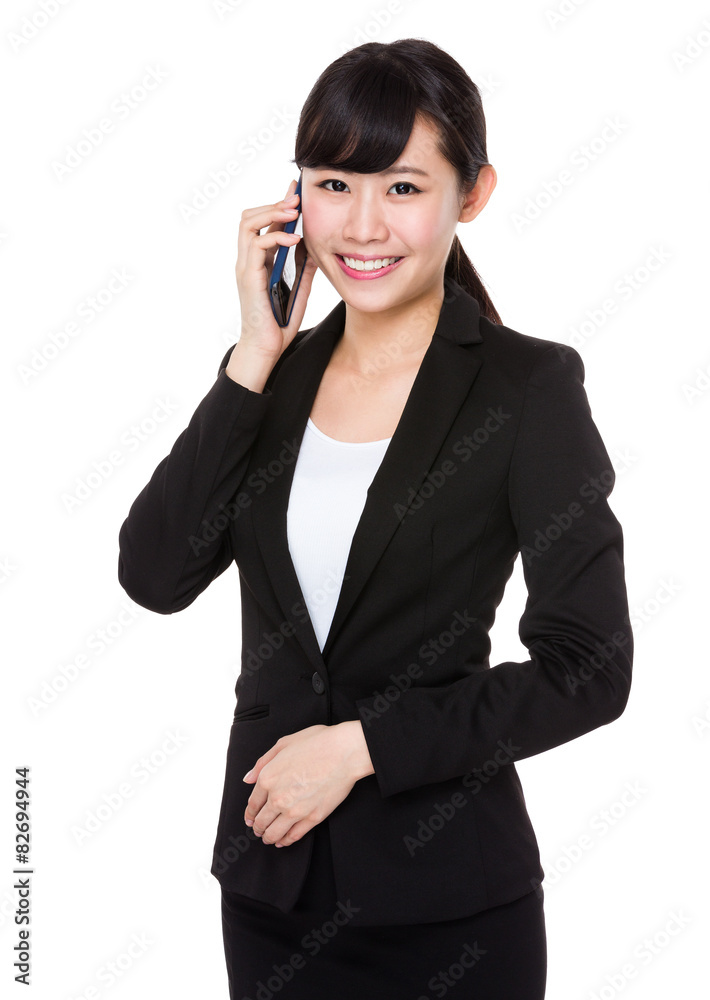 Young businesswoman show with name card Young businesswoman show with name card