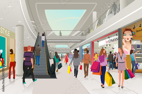 people  shopping in a mall