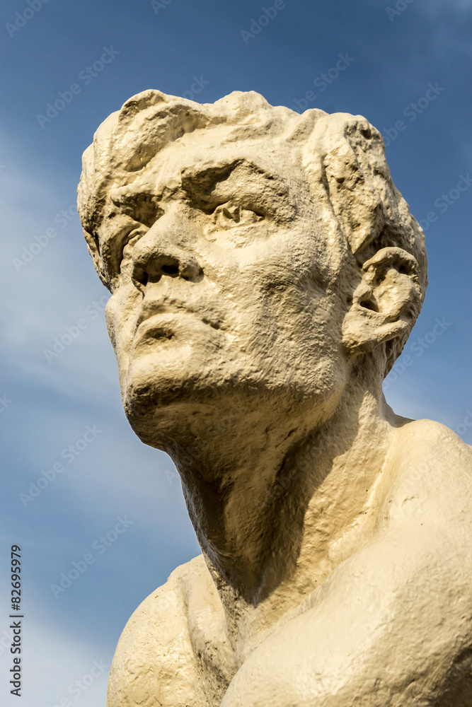 Stone Human Statue Head