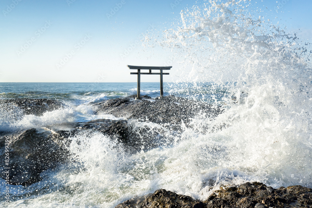 Obraz premium Tsunami an der japanischen Küste