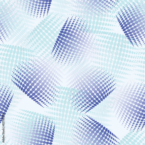 seamless abstract pattern with blue halfton and transparency