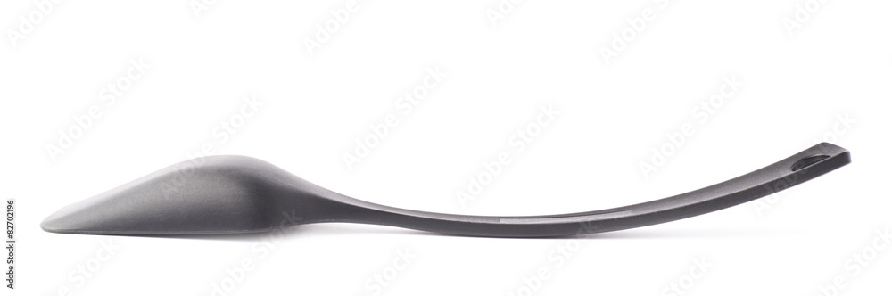 Black plastic kitchen scoop isolated Black plastic kitchen scoop isolated