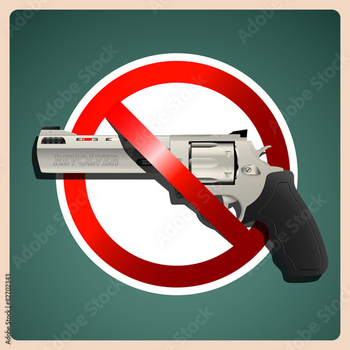 Revolver - stop sign with handgun
