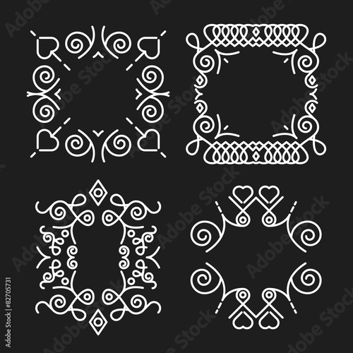 Vintage concept monogram frames set